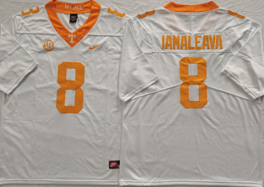 Men's Tennessee Volunteers Nico Iamaleava #8 White Jersey